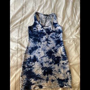 Blue tie-dye dress